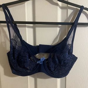 Body by Victoria blue floral lace bra sz 34D